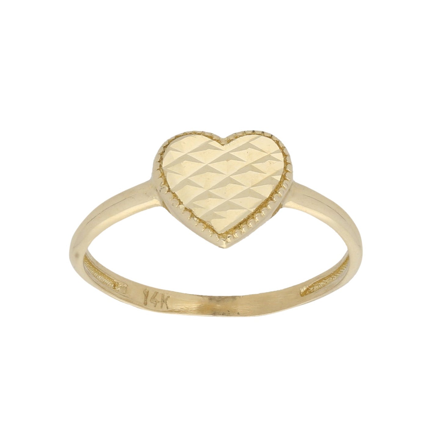 14ct Gold Patterned Heart Ring