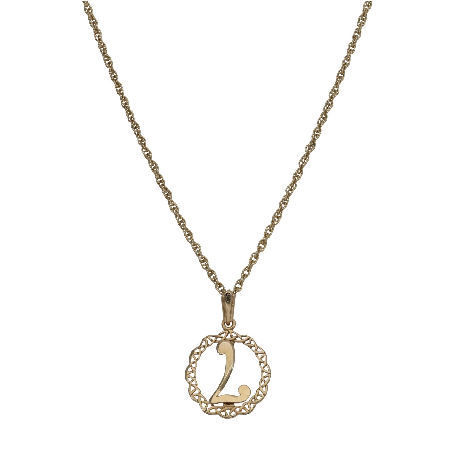 9ct Gold Initial 'L' Pendant With Chain