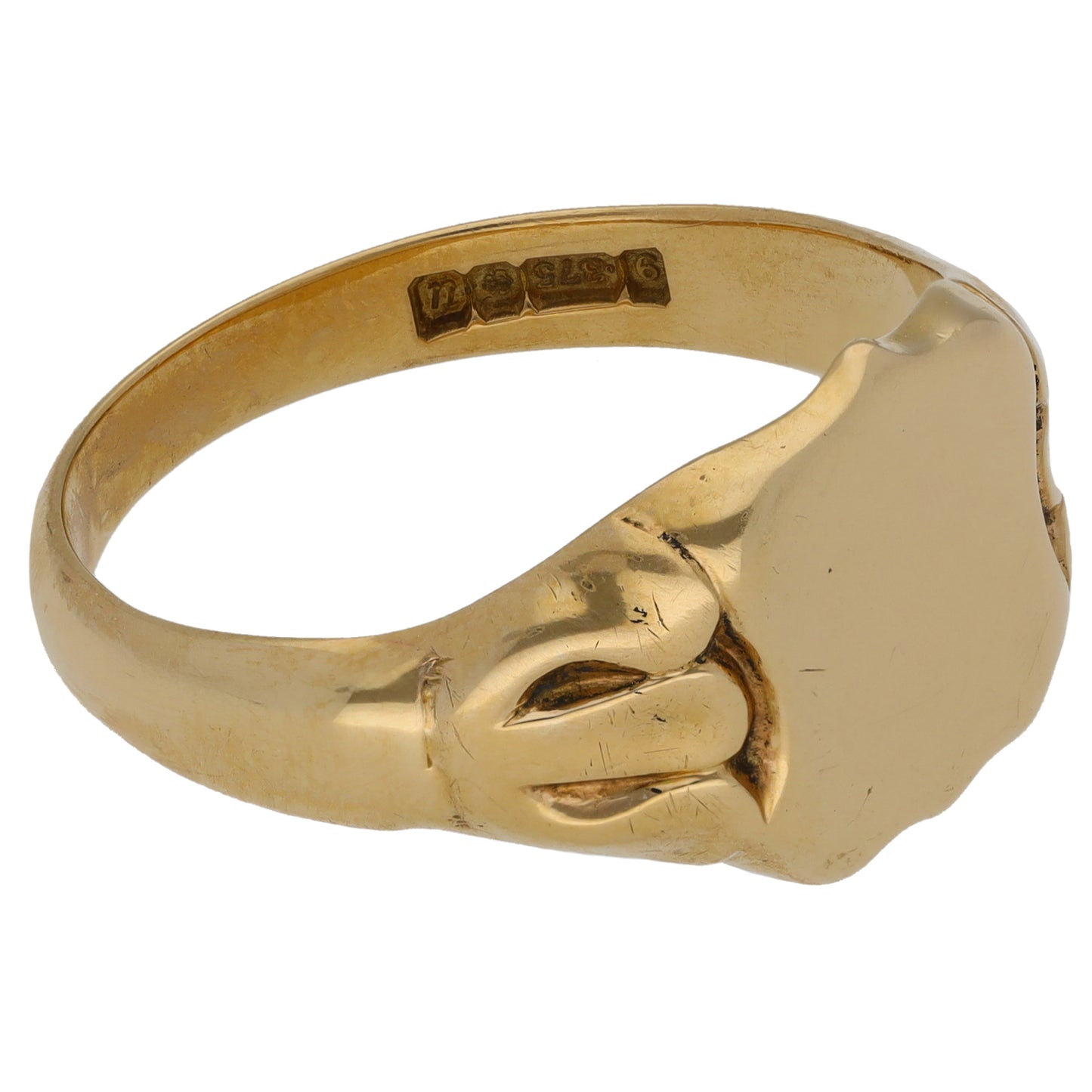 9ct Gold Plain Signet Ring Size X