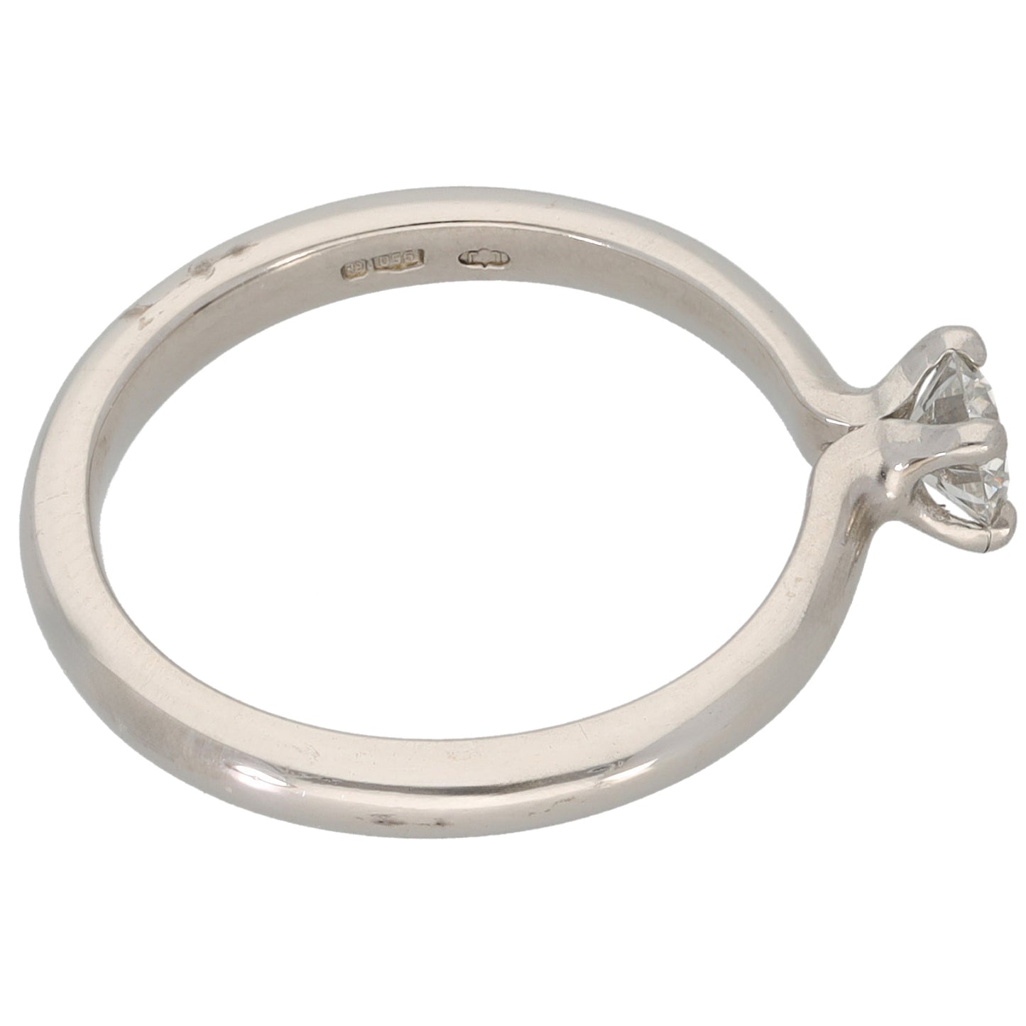 Platinum 0.32ct Diamond Solitaire Ring Size M