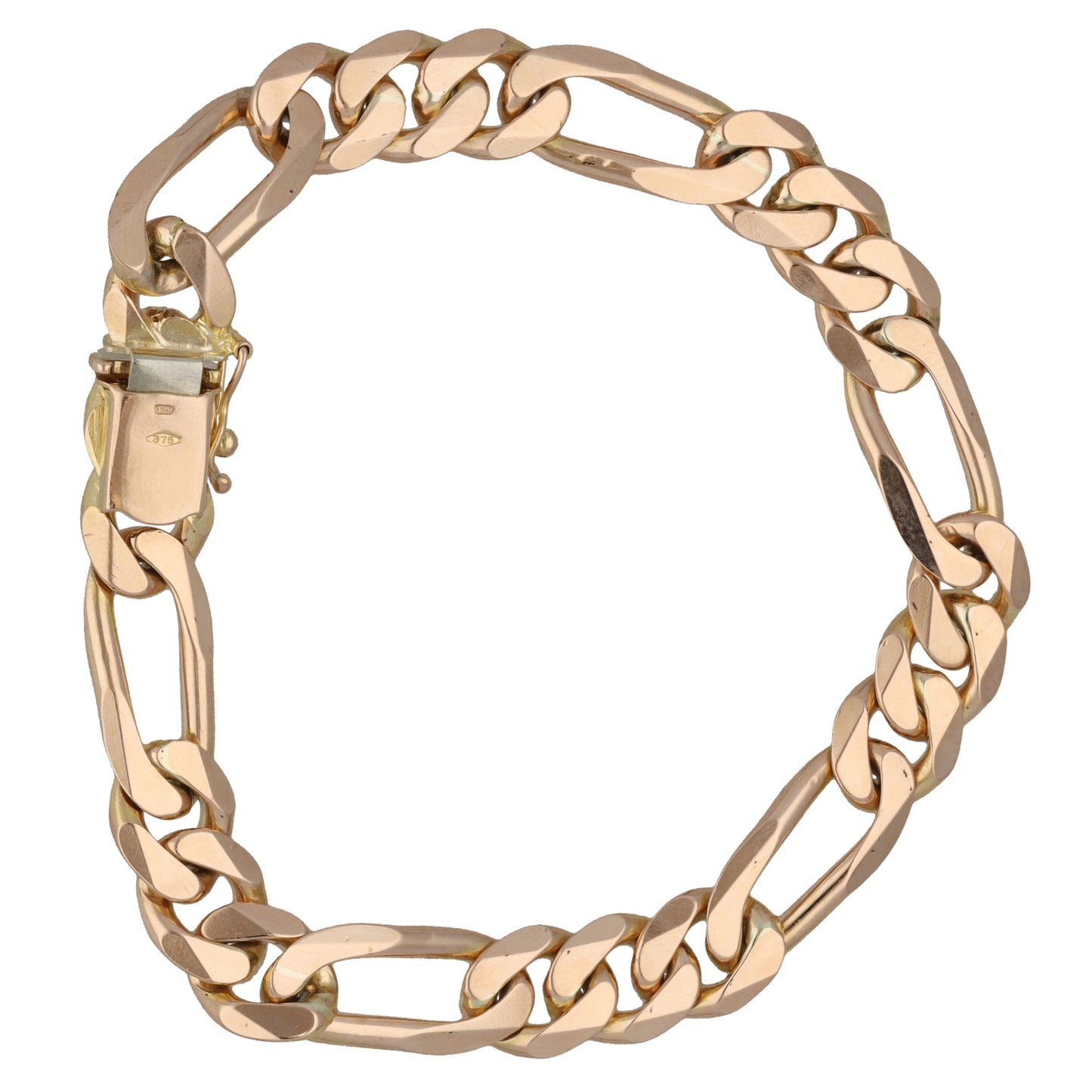 9ct Rose Gold Figaro Bracelet