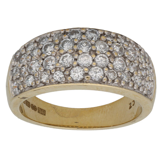 9ct Gold Cubic Zirconia Dress/Cocktail Ring Size L