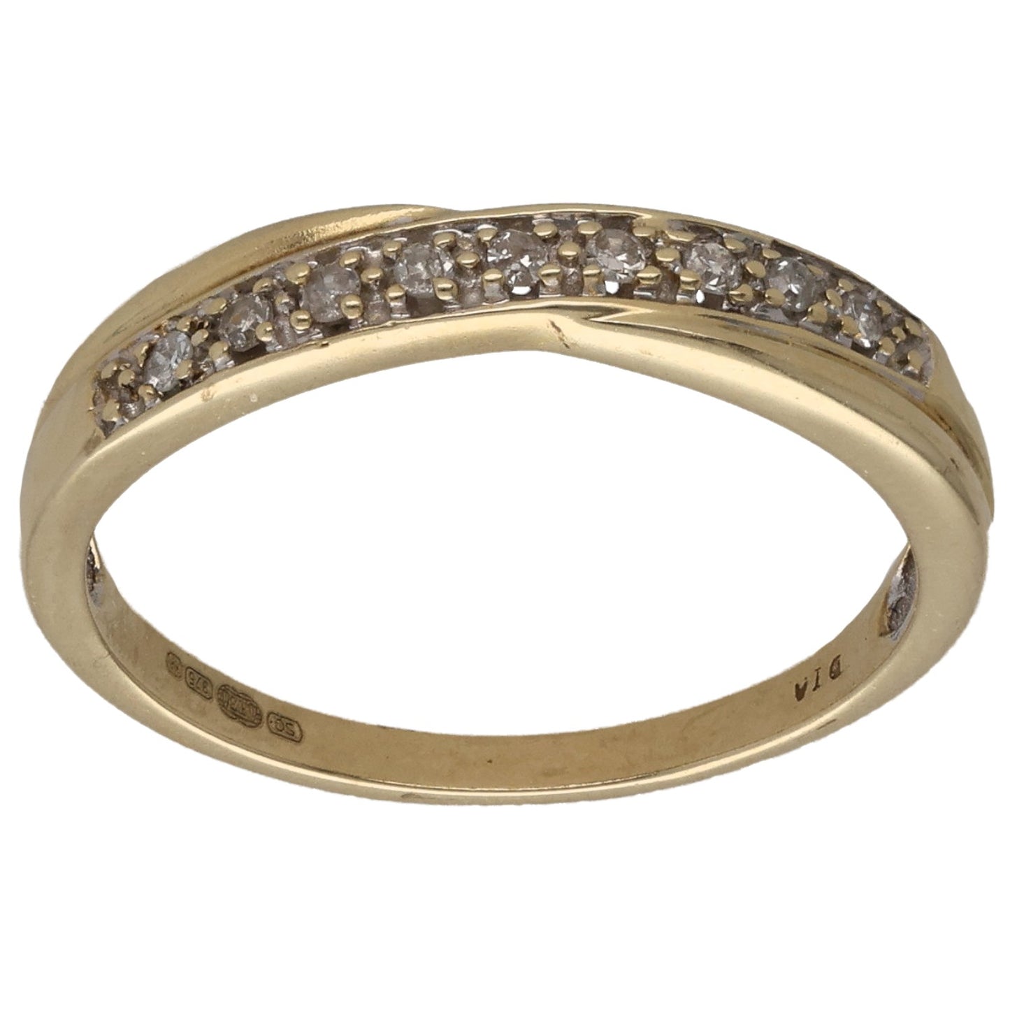 9ct Gold 0.09ct Diamond Half Eternity Ring Size N