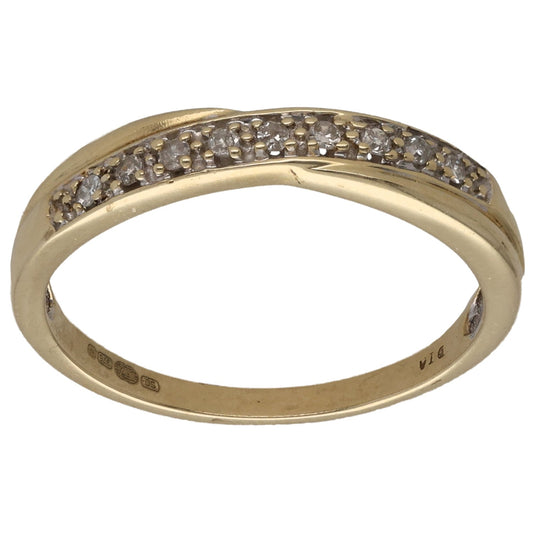 9ct Gold 0.09ct Diamond Half Eternity Ring Size N