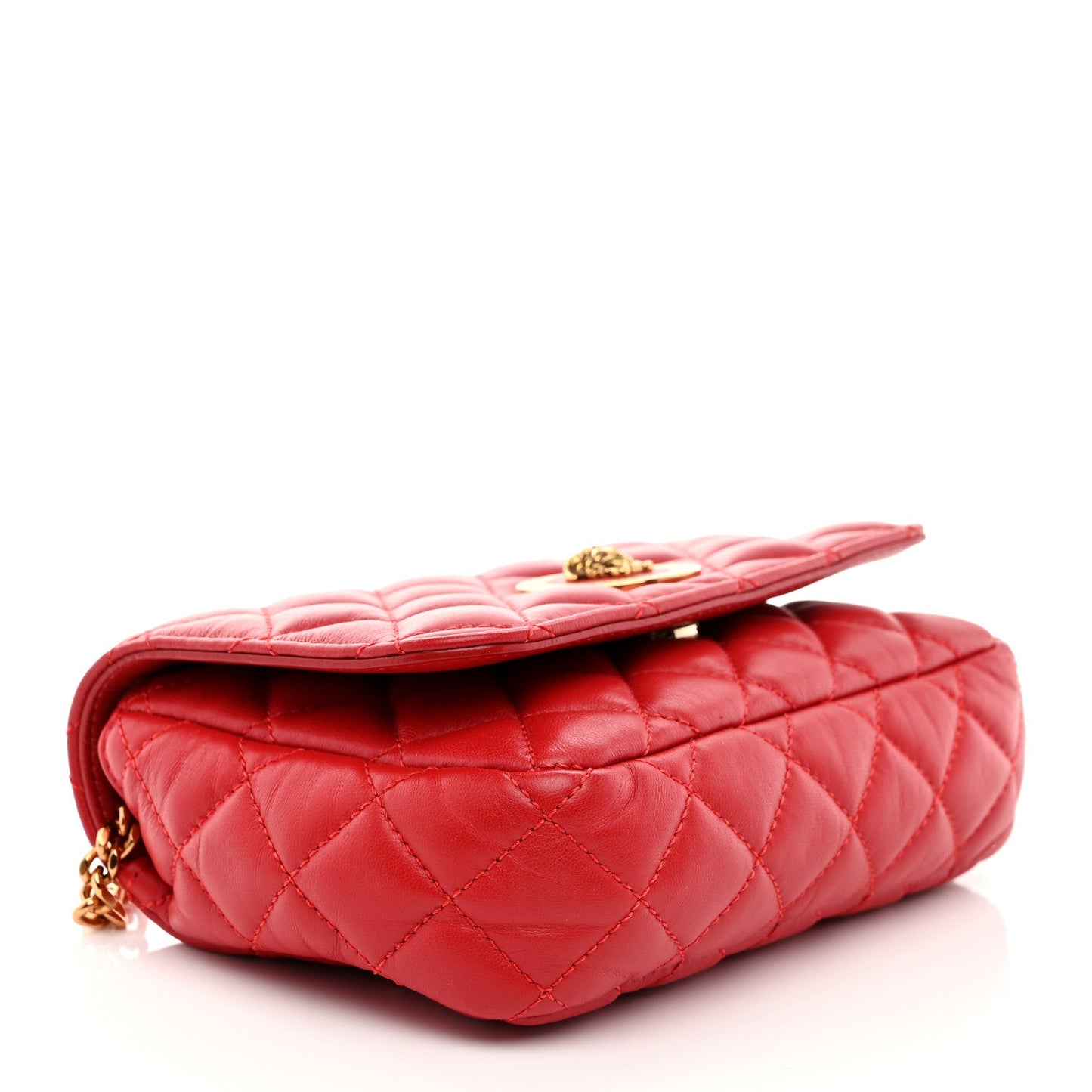 Versace La Medusa Quilted Chain Nappa Leather Bag - Red