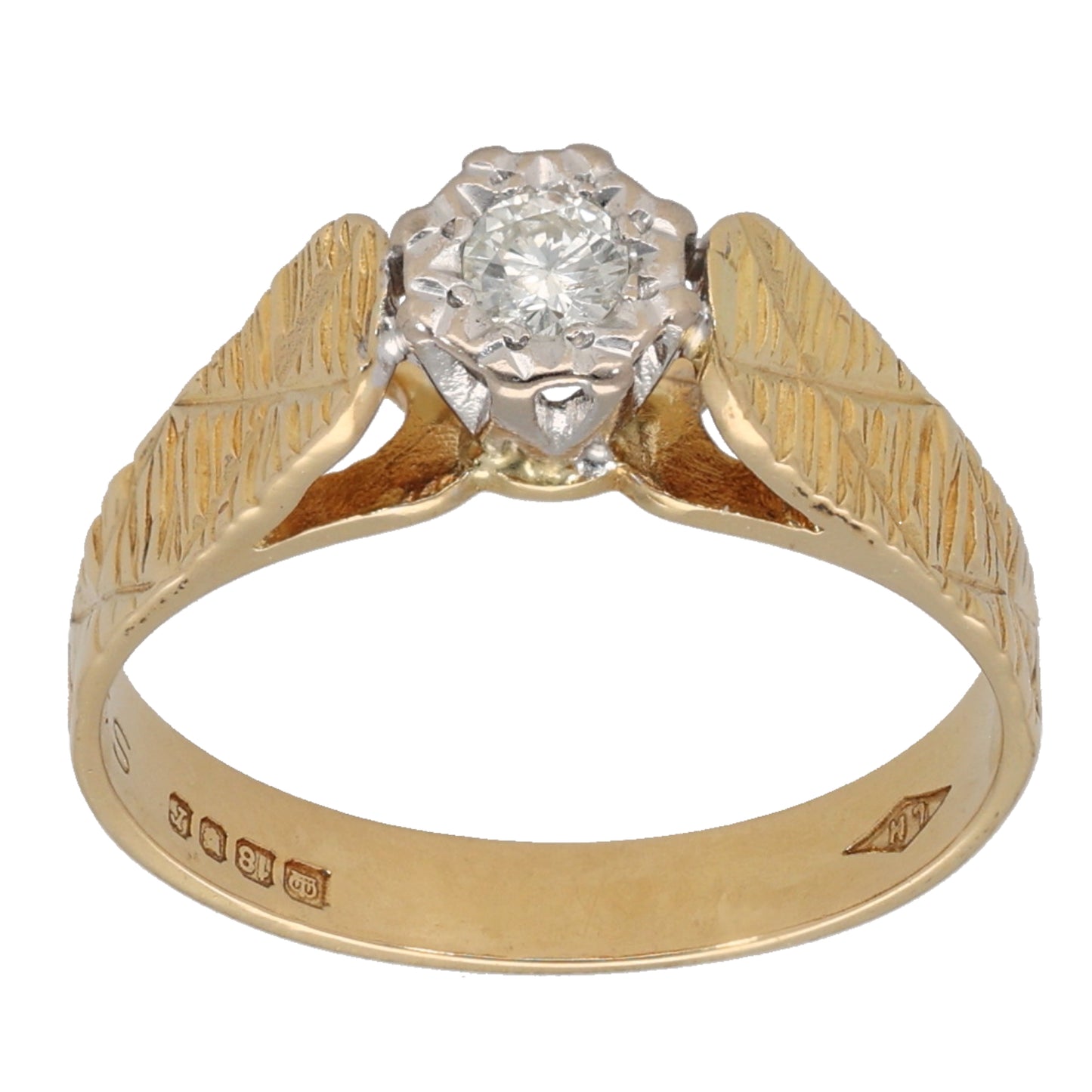 18ct Gold 0.10ct Diamond Solitaire Ring Size M