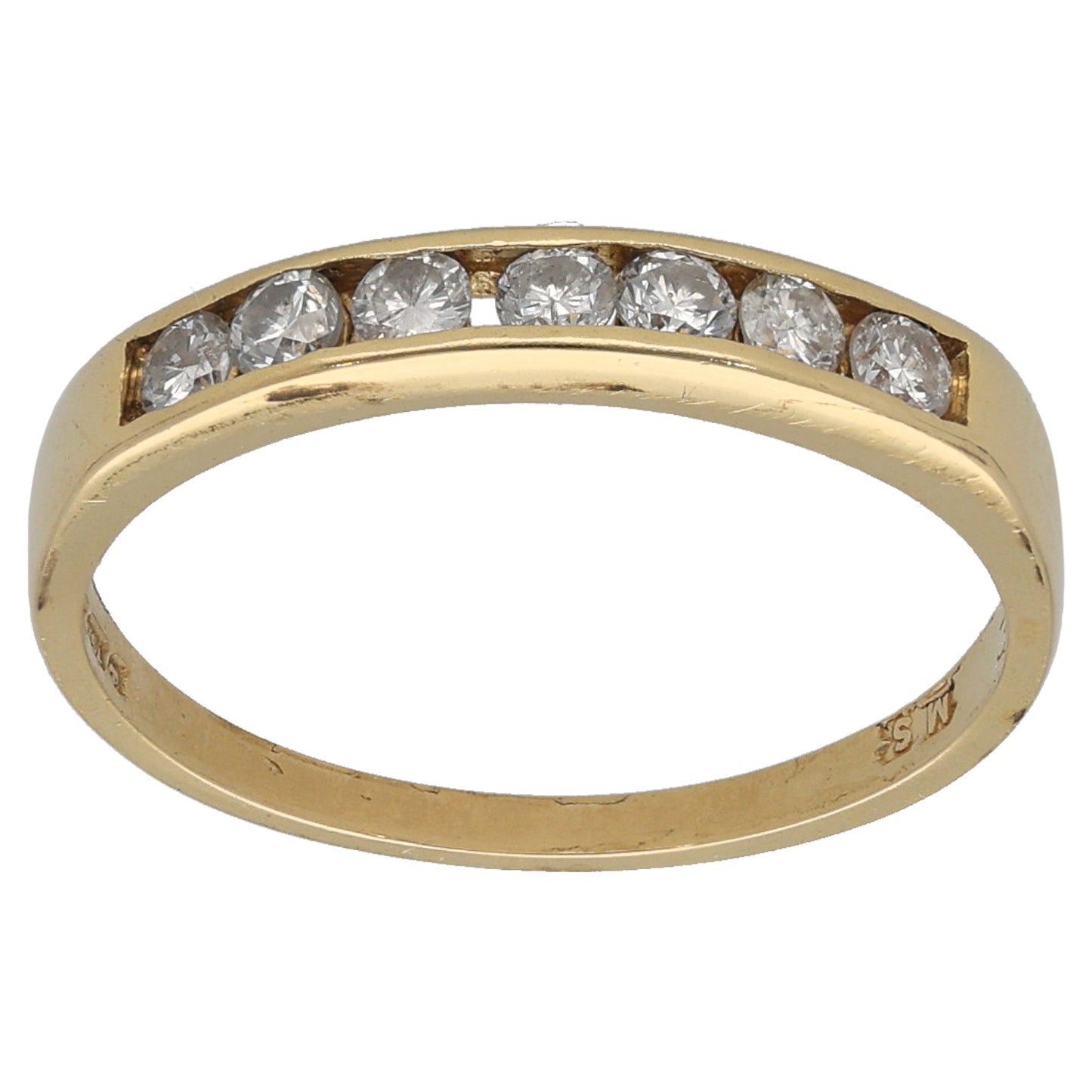 18ct Gold 0.21ct Diamond Half Eternity Ring Size L