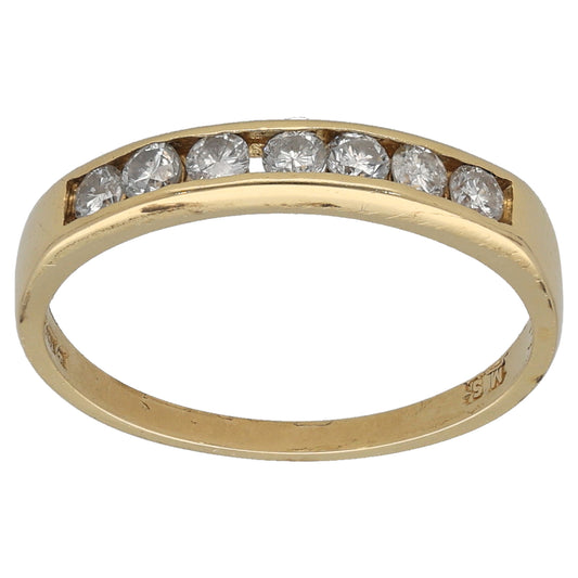 18ct Gold 0.21ct Diamond Half Eternity Ring Size L