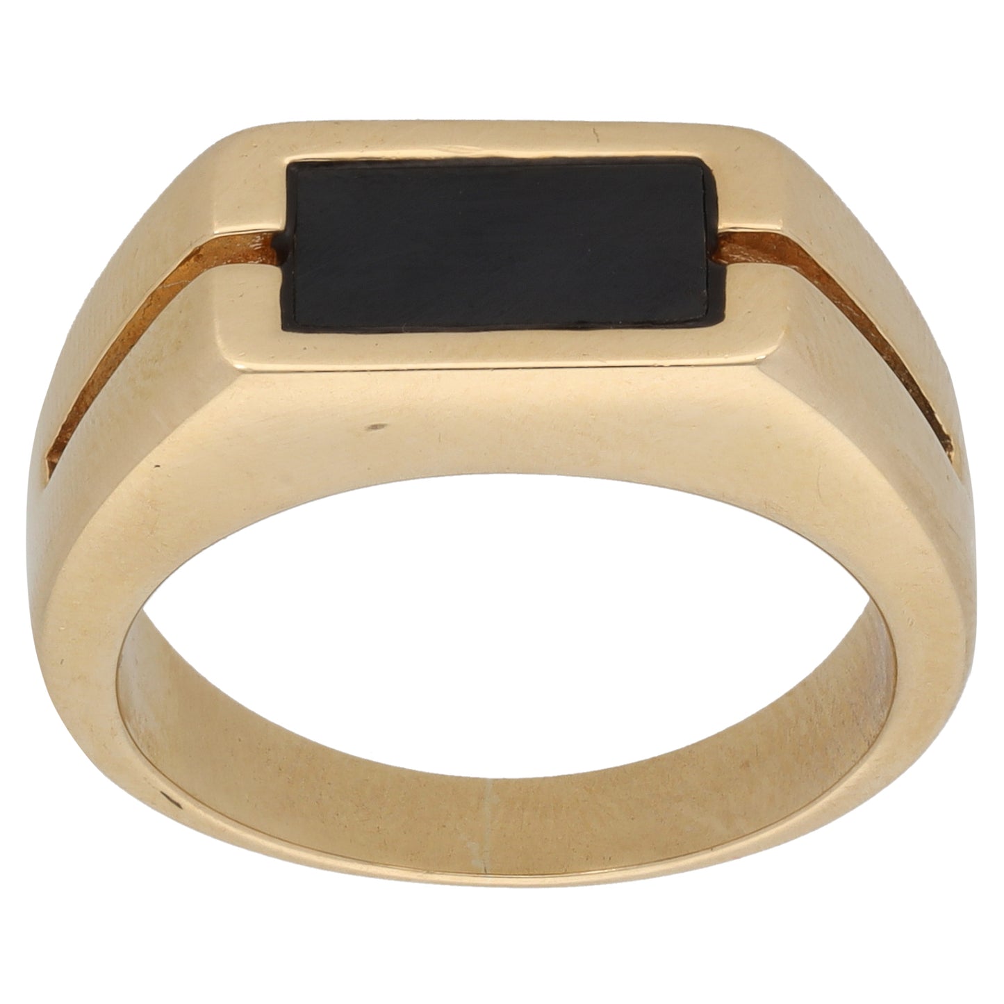 9ct Gold Onyx Single Stone Signet Ring Size Q