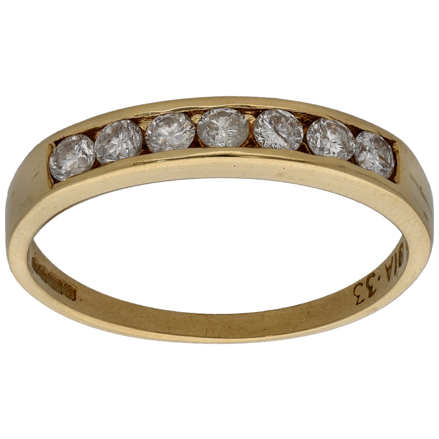 18ct Gold 0.33ct Diamond Half Eternity Ring Size L