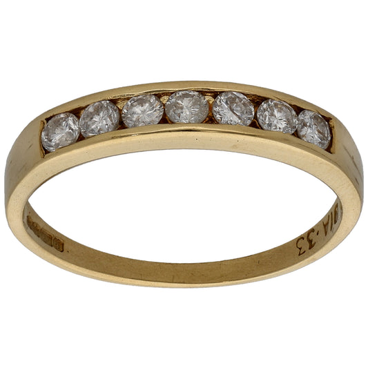 18ct Gold 0.33ct Diamond Half Eternity Ring Size L