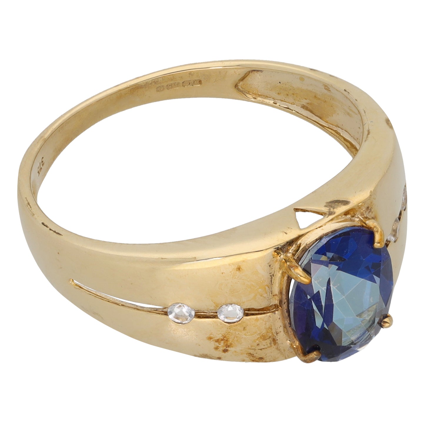 9ct Gold Coated Topaz & White Topaz Dress/Cocktail Ring Size T