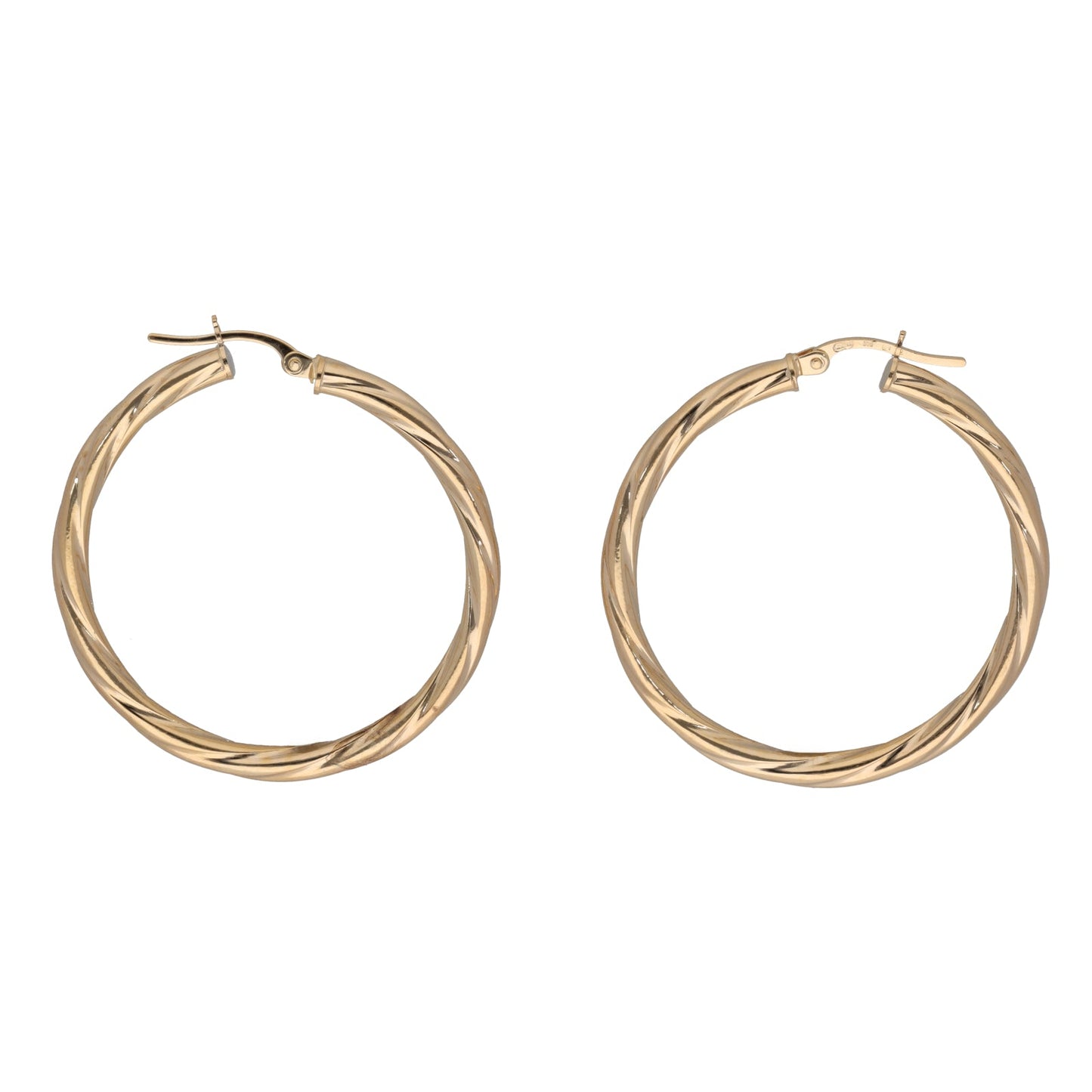 9ct Gold Twisted Hoop Earrings