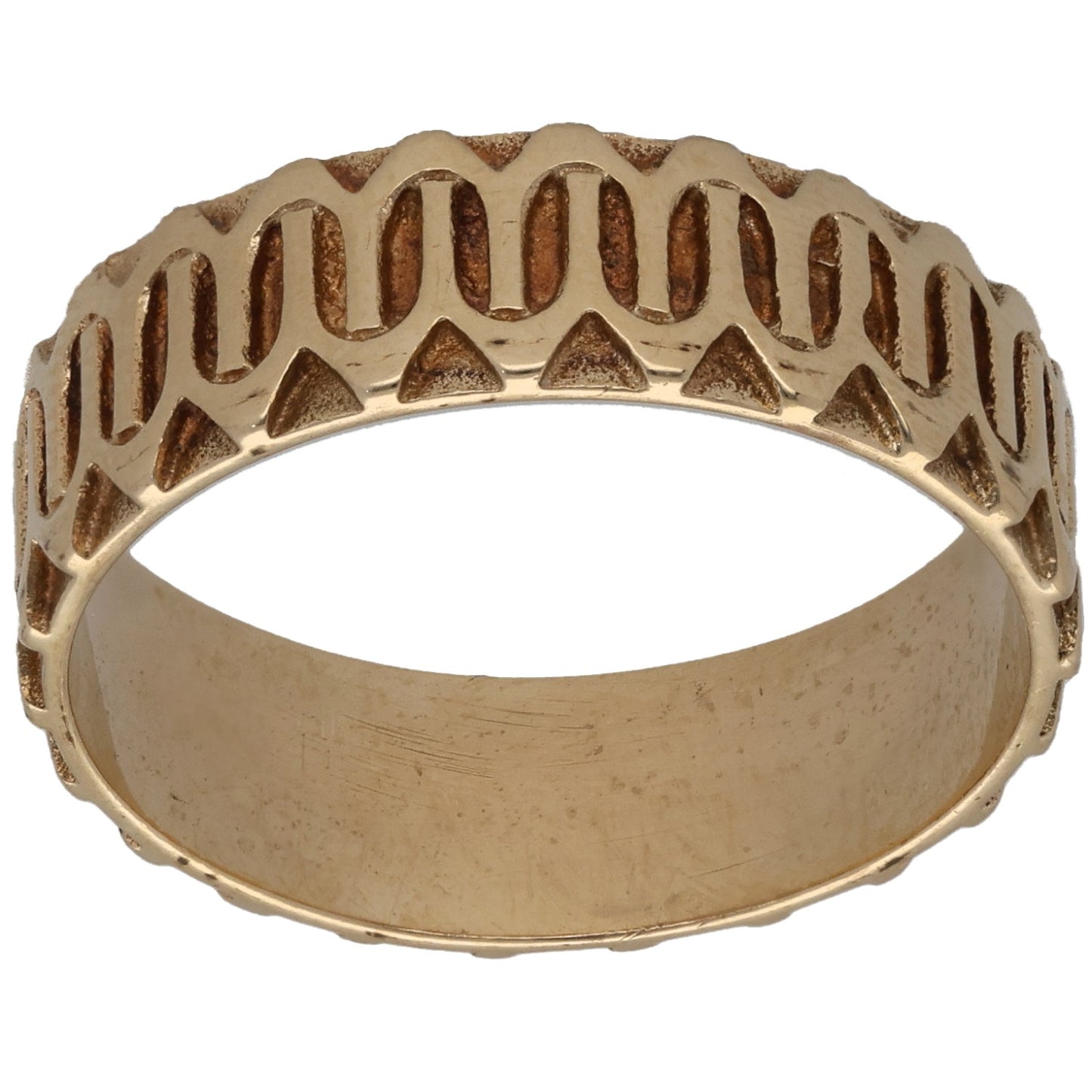 9ct Gold Patterned Wedding Ring Size Q