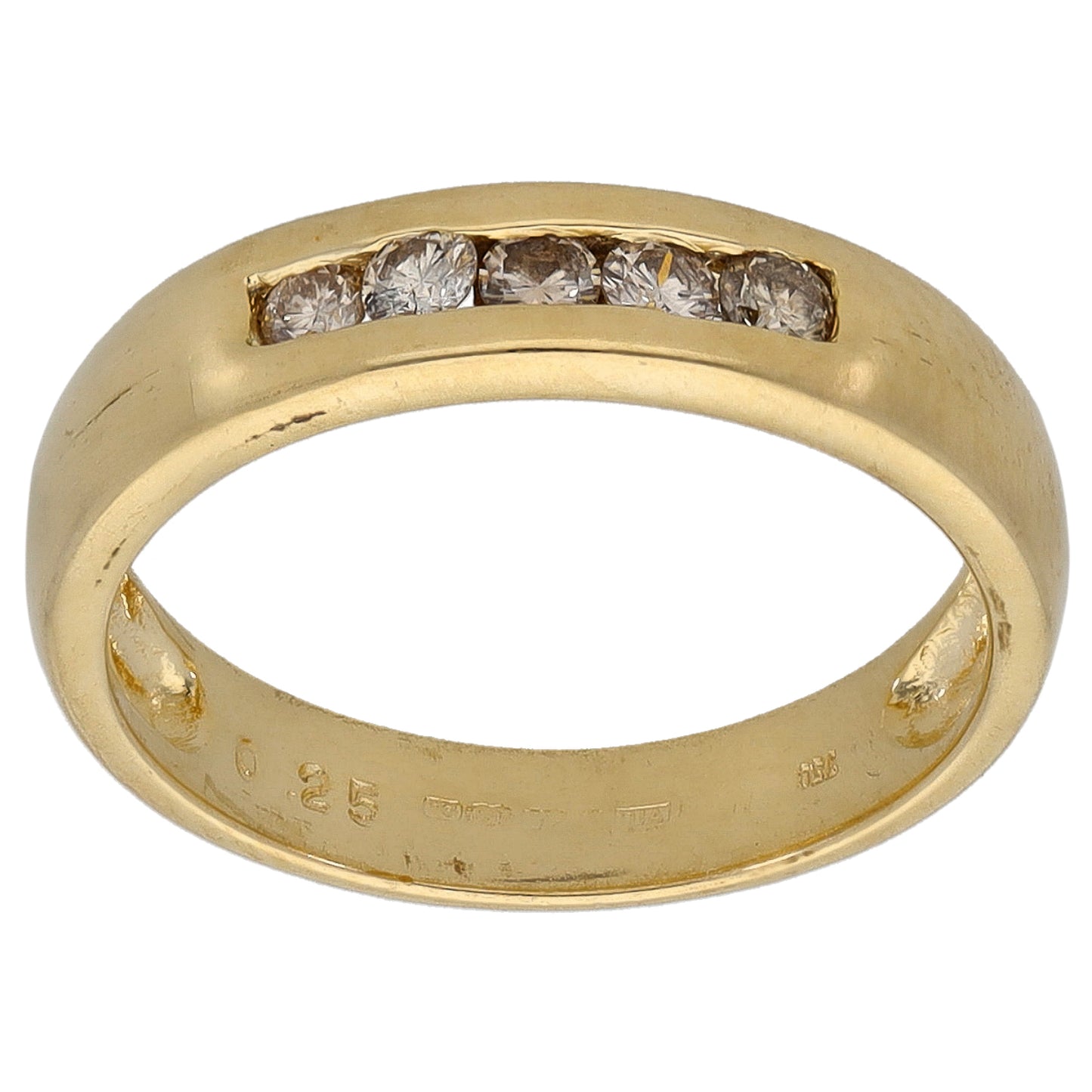 18ct Gold 0.25ct Diamond Half Eternity Ring Size N