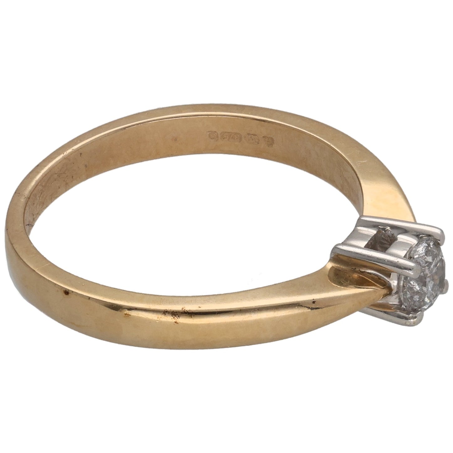 9ct Gold 0.25ct Diamond Solitaire Ring Size L