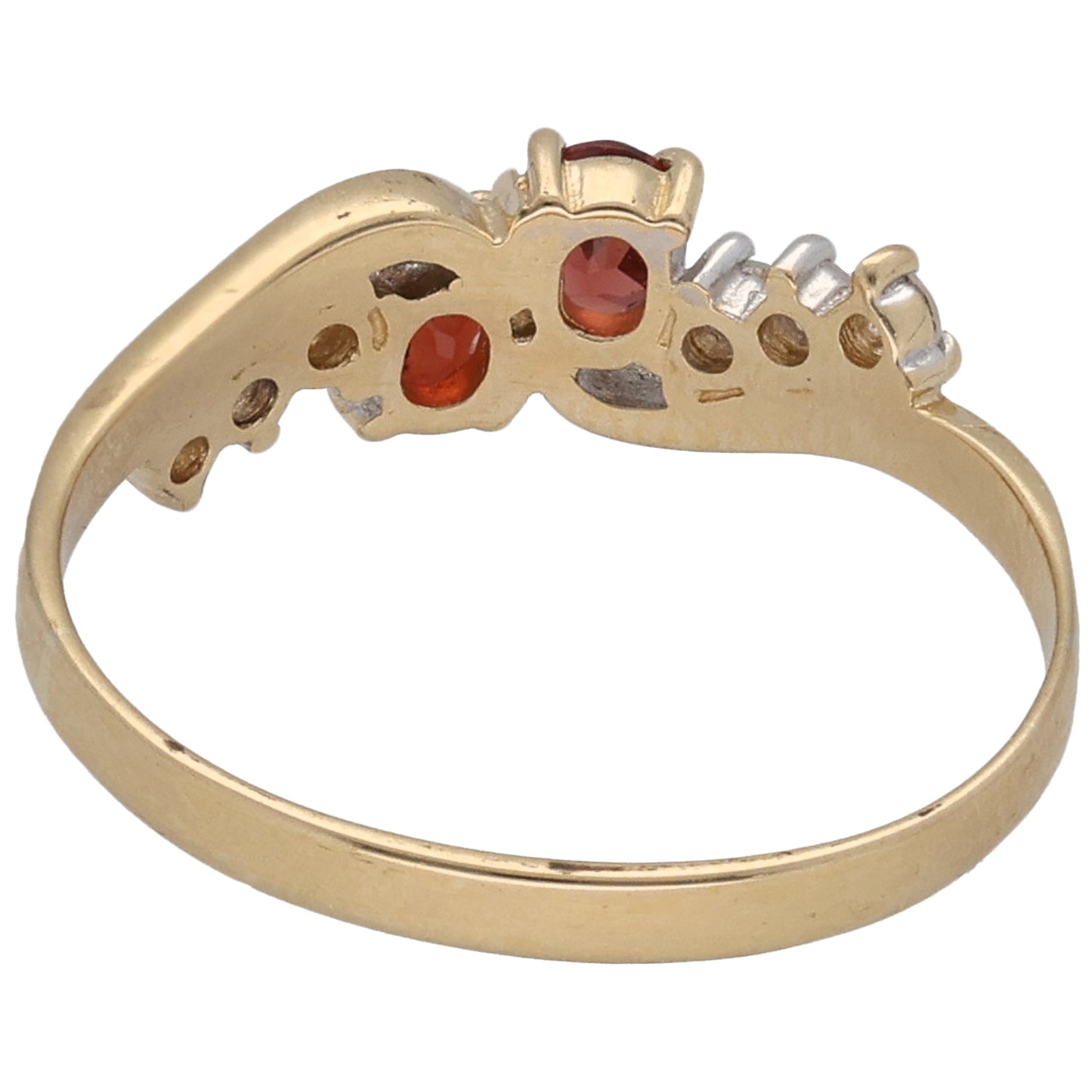 9ct Gold Garnet & Cubic Zirconia Dress/Cocktail Ring Size P