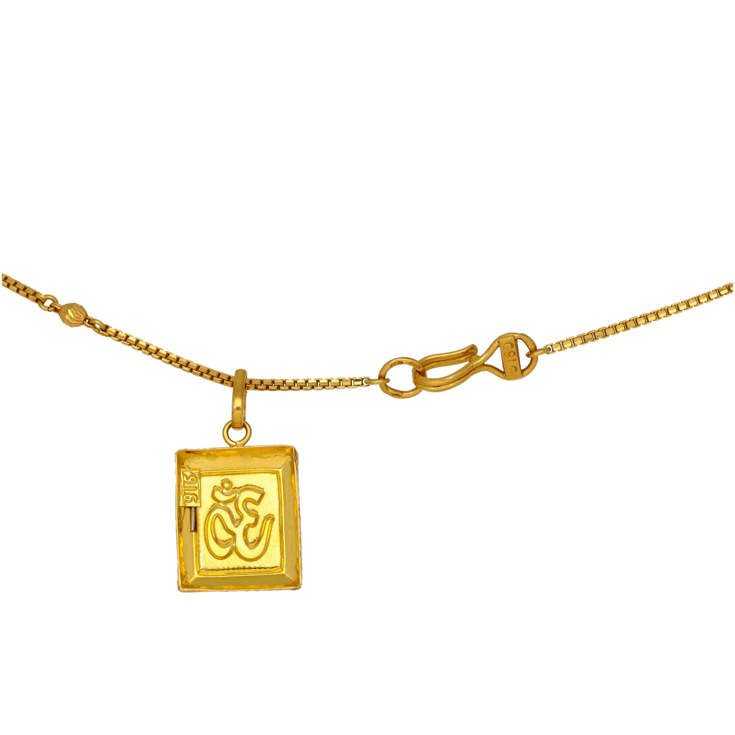 22ct Gold Om Pendant With Chain