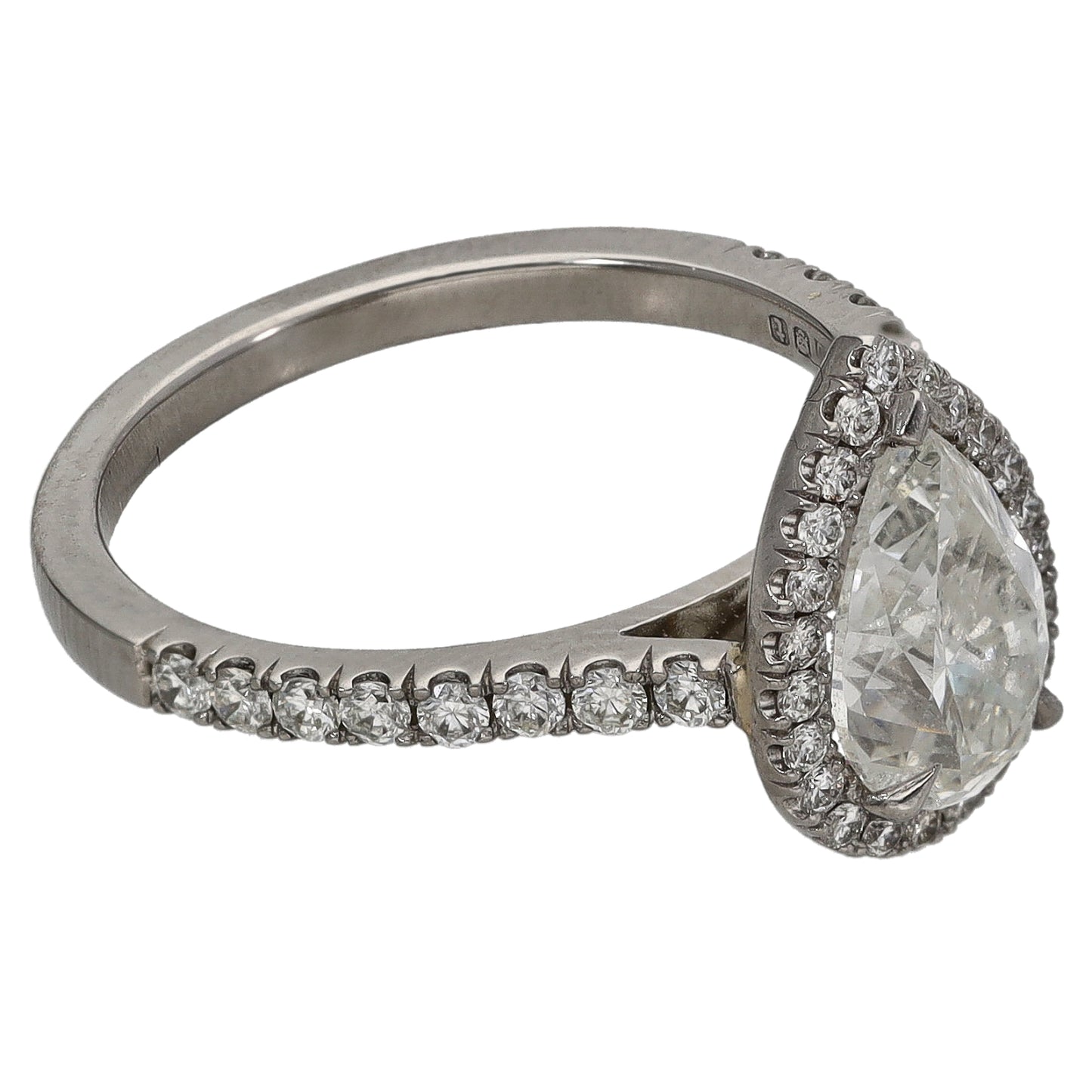Platinum 1.90ct Diamond Dress/Cocktail Ring Size K