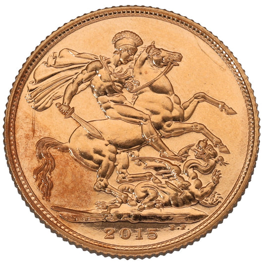 22ct Gold Queen Elizabeth II Full Sovereign Coin 2015