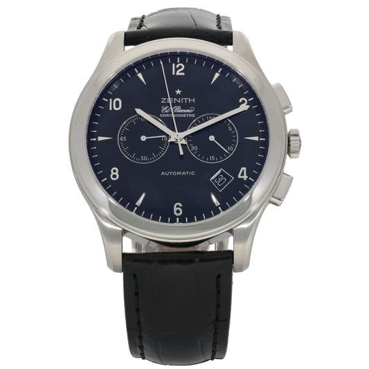 Zenith El Primero 03.0520.4002, black dial with additional sub dials, in stainless steel case