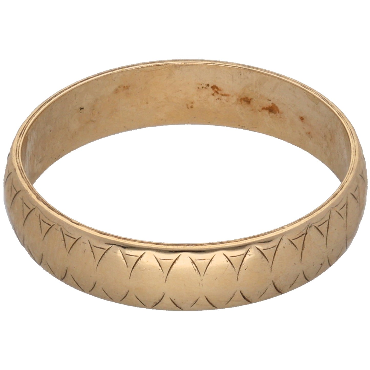 9ct Gold Patterned Wedding Ring Size M