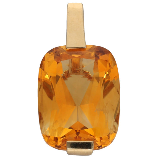 9ct Gold Citrine Single Stone Pendant