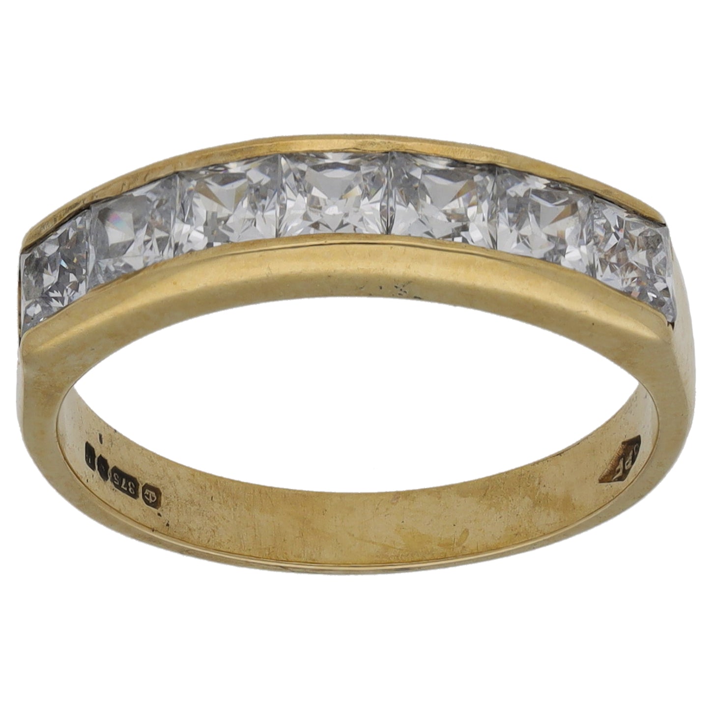 9ct Gold Cubic Zirconia Half Eternity Ring Size L