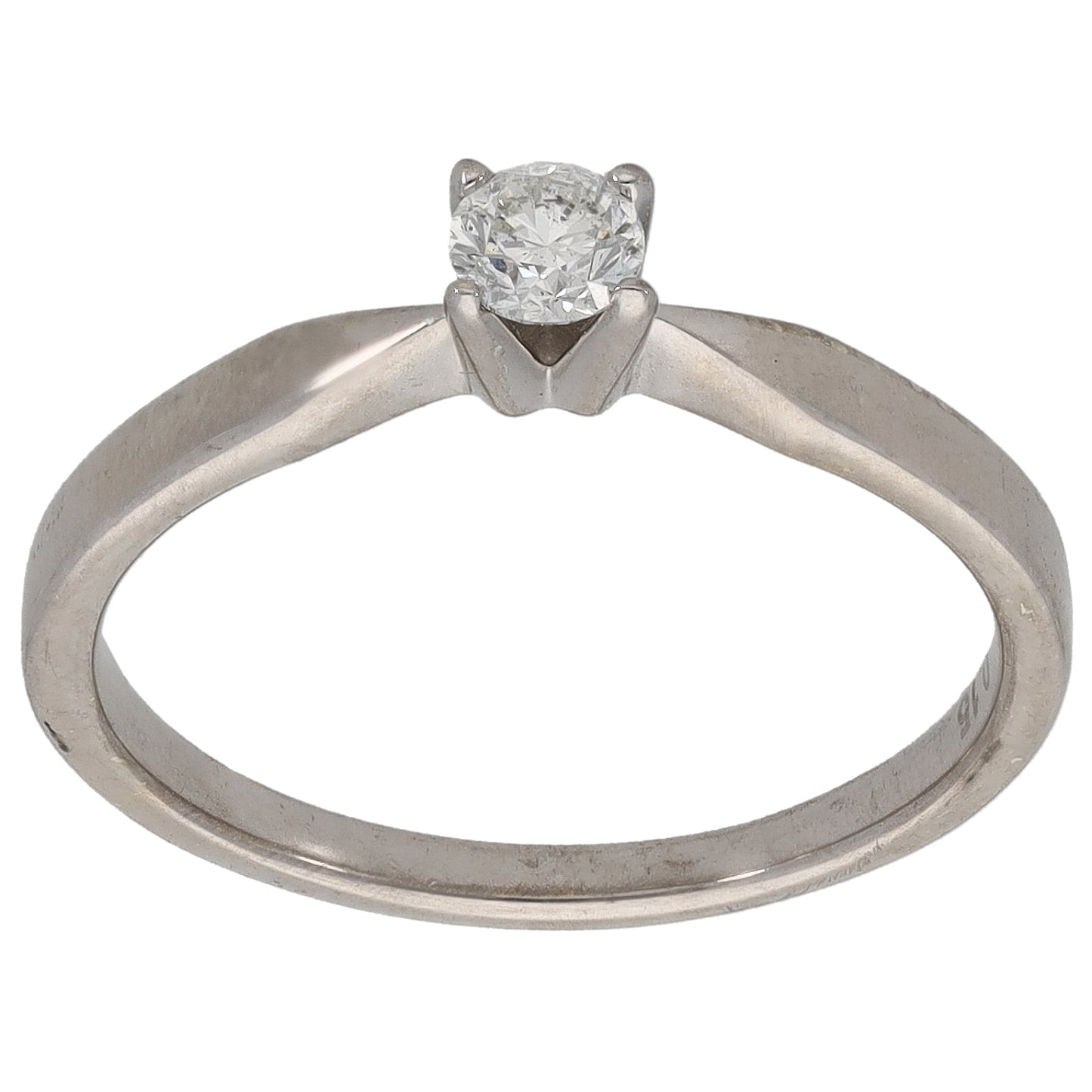 9ct White Gold 0.15ct Diamond Solitaire Ring Size L