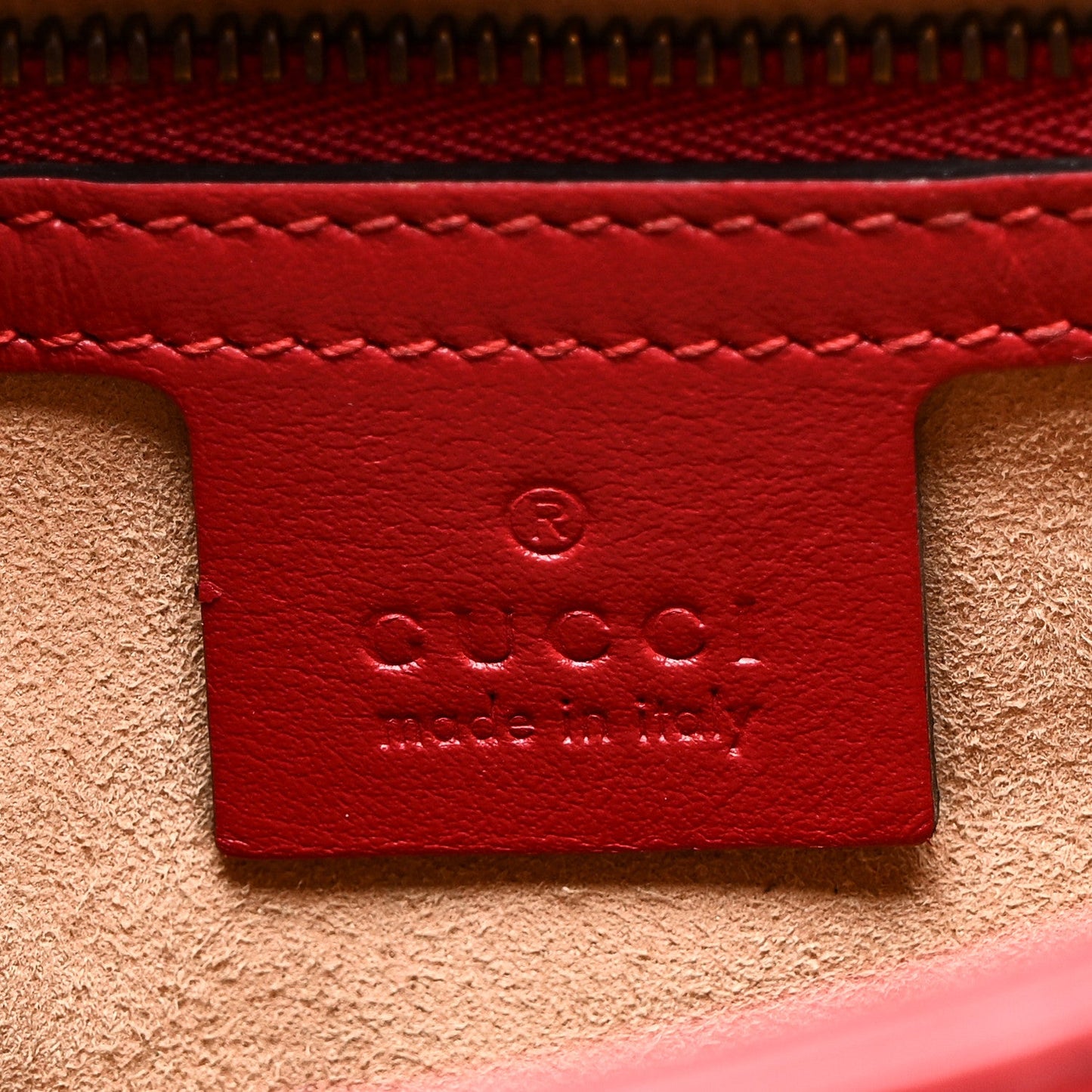 Gucci GG Marmont Small Top Handle Calfskin Matelasse Leather Bag - Hibiscus Red