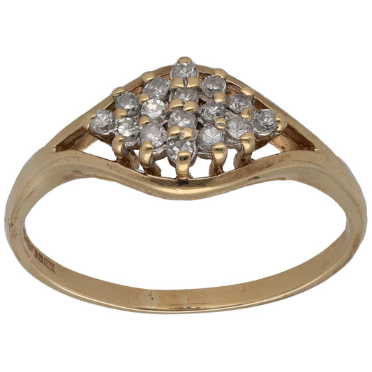 9ct Gold 0.16ct Diamond Cluster Ring Size R