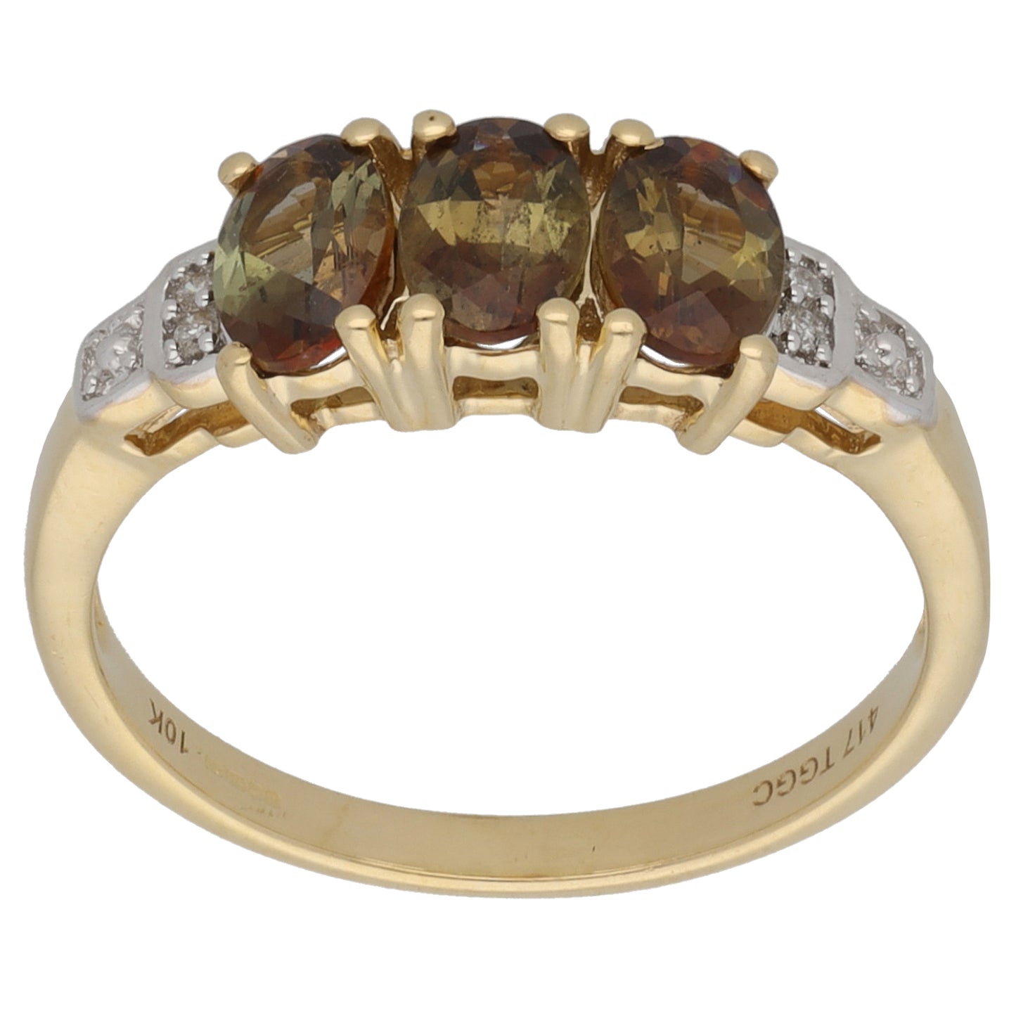 9ct Gold Andalusite & 0.02ct Diamond Dress/Cocktail Ring Size N