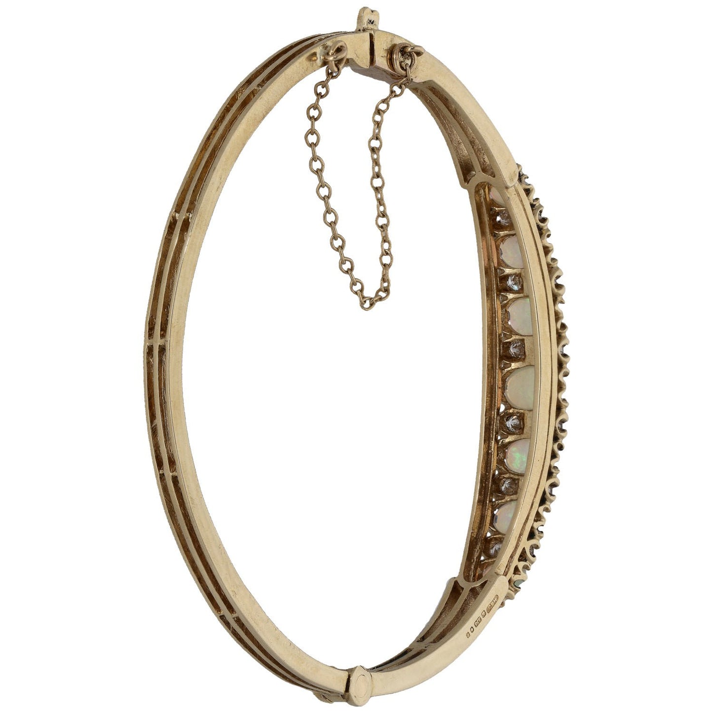 9ct Gold 0.42ct Diamond Hinged/Clasp Bangle