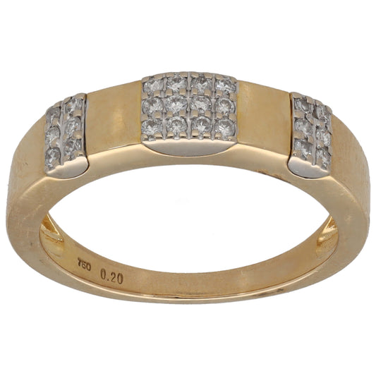 18ct Gold 0.16ct Diamond Dress/Cocktail Ring Size N