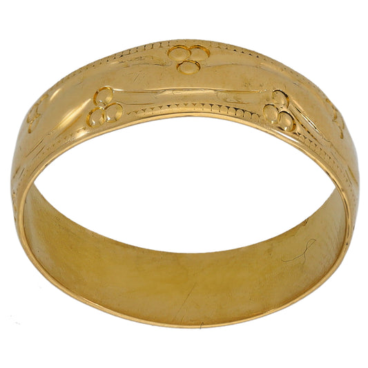 18ct Gold Patterned Wedding Ring Size O