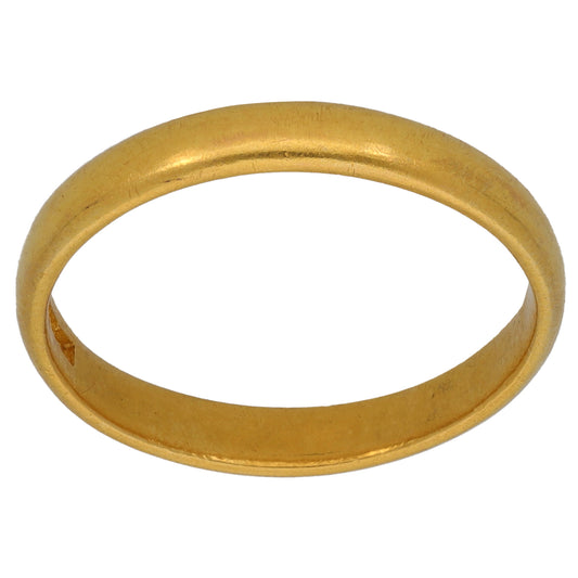 22ct Gold Plain Wedding Ring Size Q