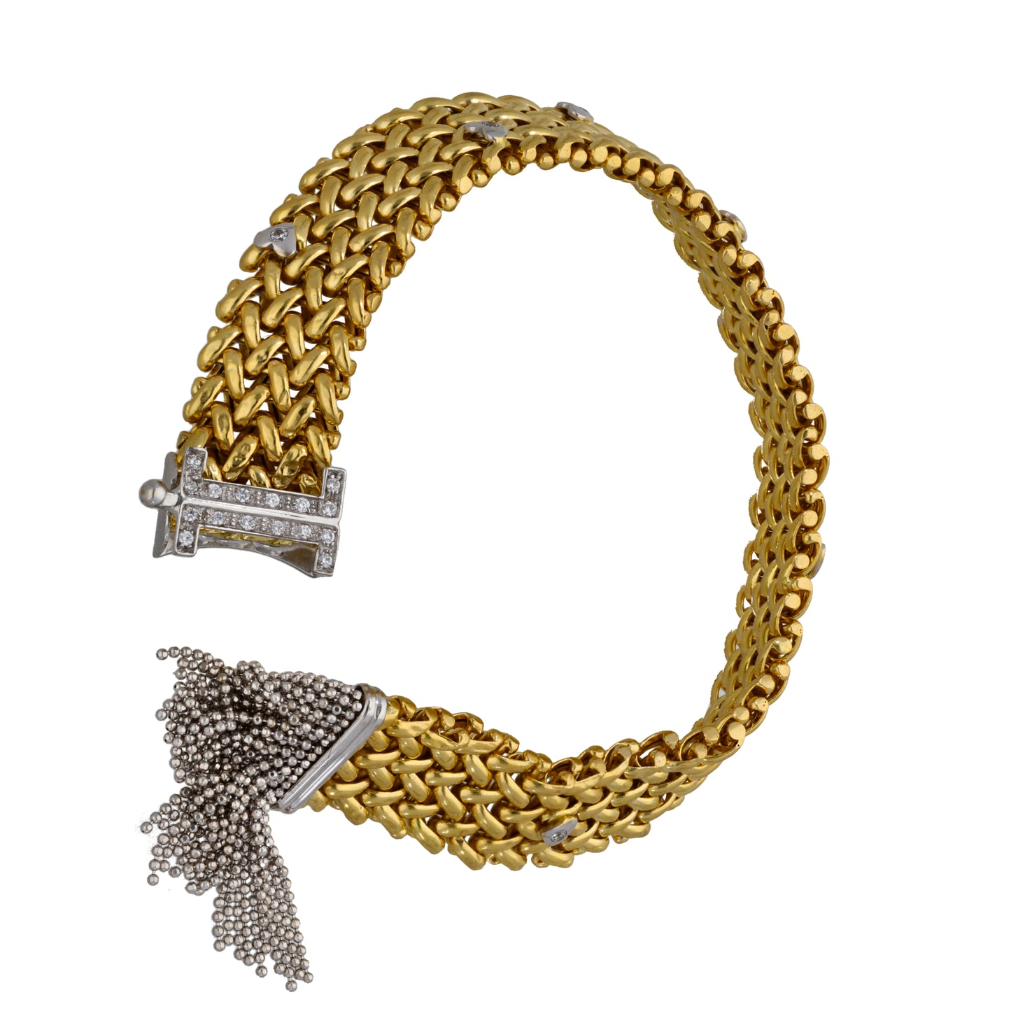 18ct Bicolour Gold Cubic Zirconia Fancy Bracelet