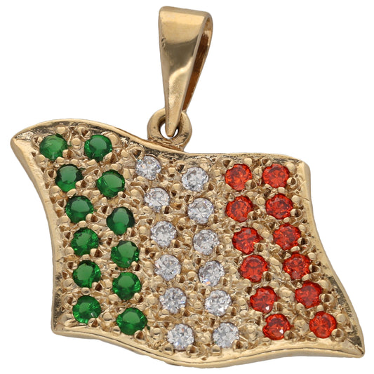 9ct Gold Imitation Italy Flag Pendant