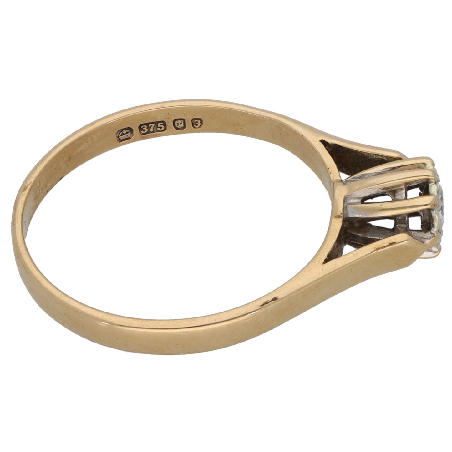 9ct Gold 0.10ct Diamond Solitaire Ring Size L