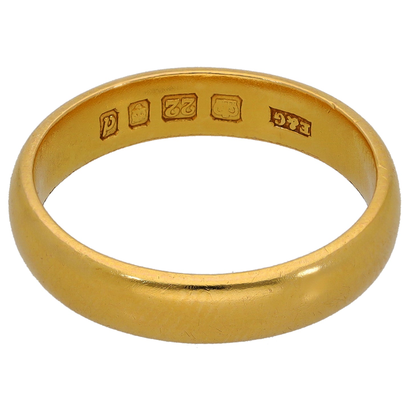 22ct Gold Plain Wedding Ring Size N