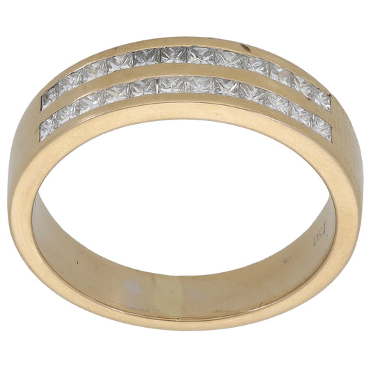 18ct Gold 1.20ct Diamond Half Eternity Ring Size O