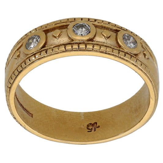9ct Gold 0.15ct Diamond Dress/Cocktail Ring Size L