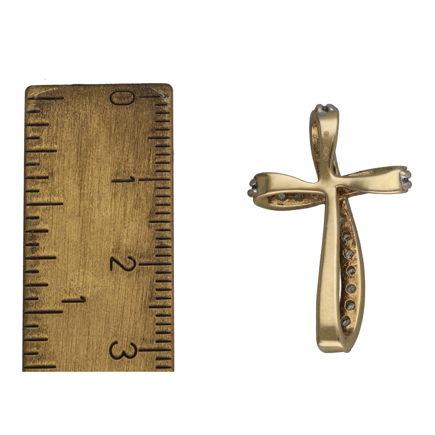 9ct Gold 0.25ct Diamond Cross Pendant