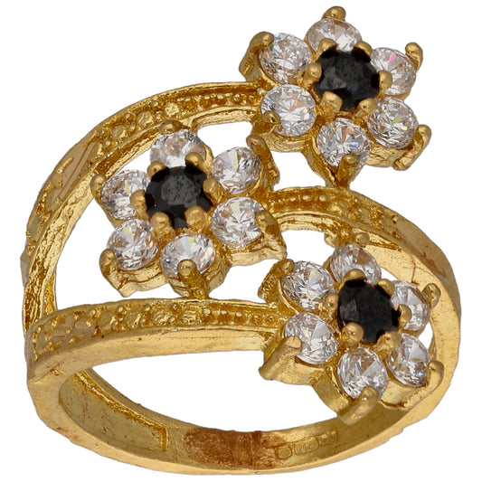 22ct Gold Imitation Gems Dress/Cocktail Ring Size K