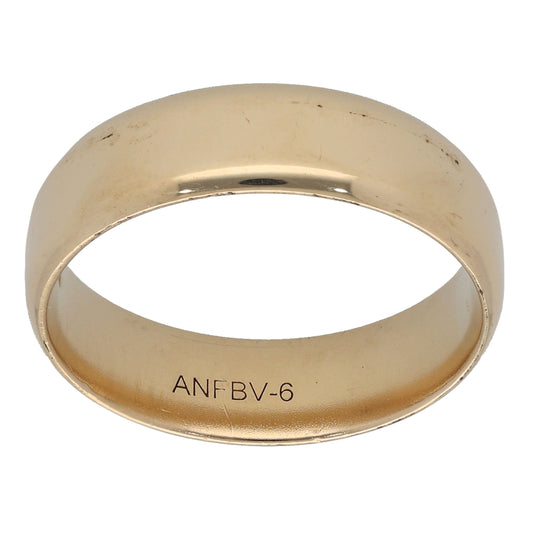 9ct Gold Patterned Wedding Ring Size R