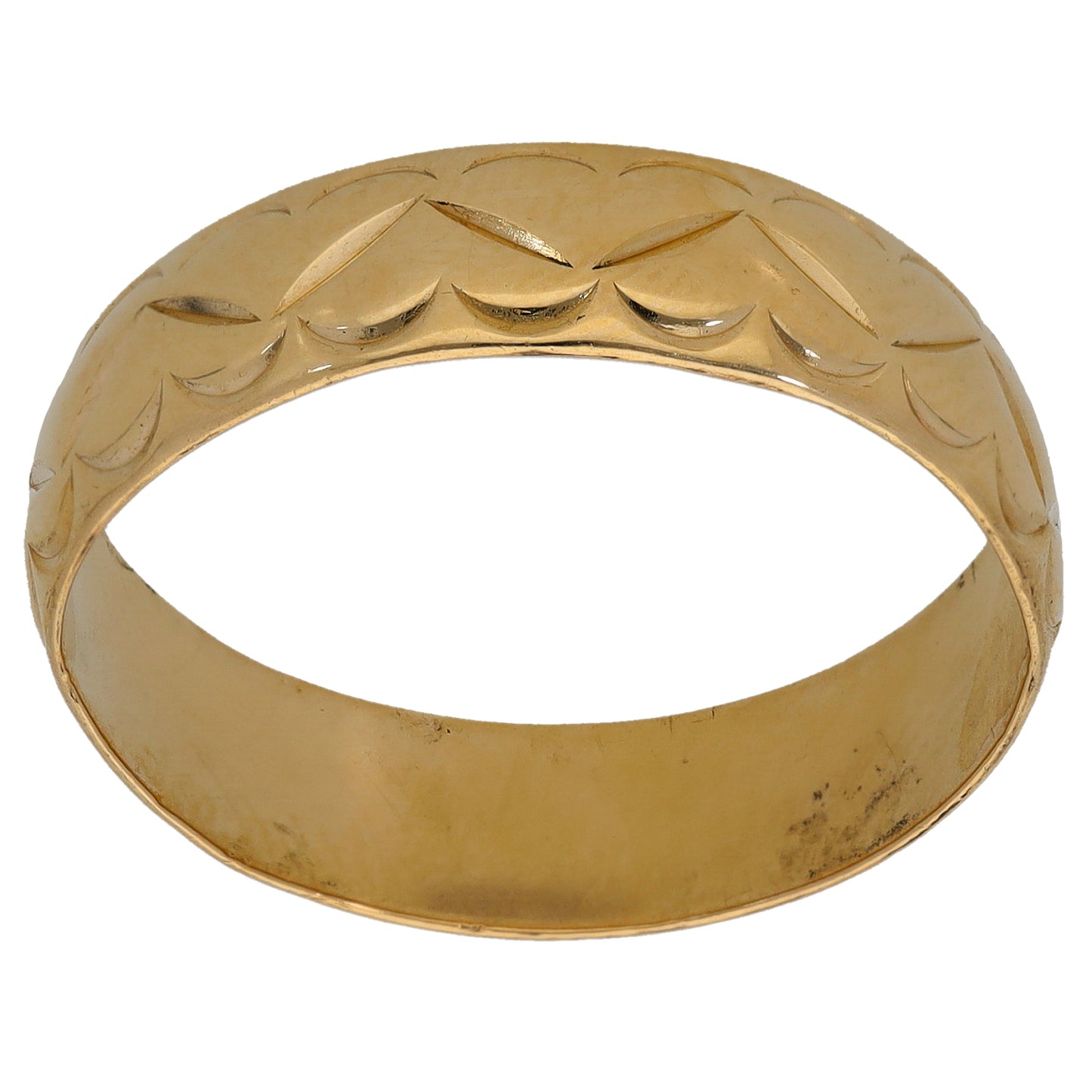 9ct Gold Patterned Wedding Ring Size V