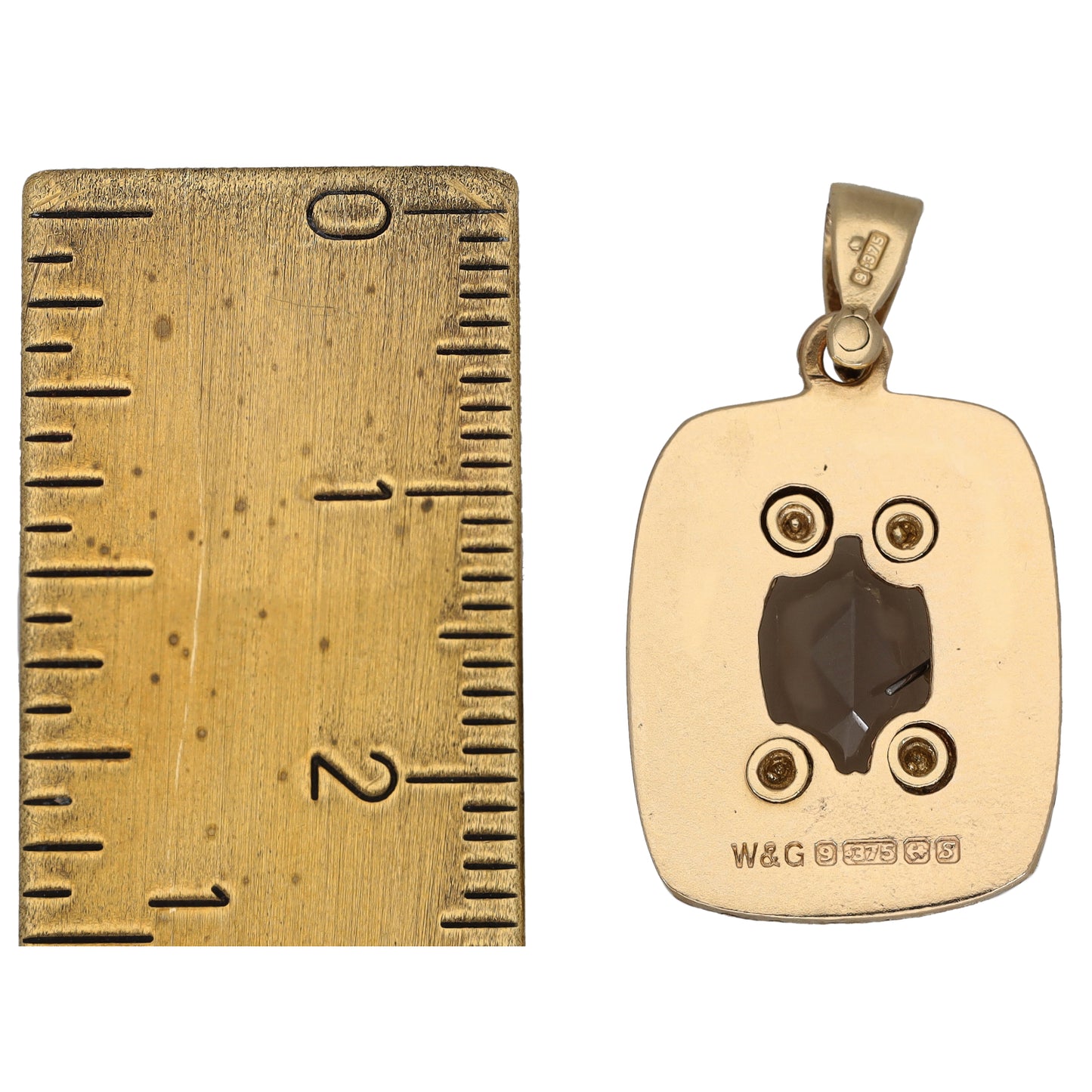 9ct Gold Smoky Quartz Single Stone Pendant