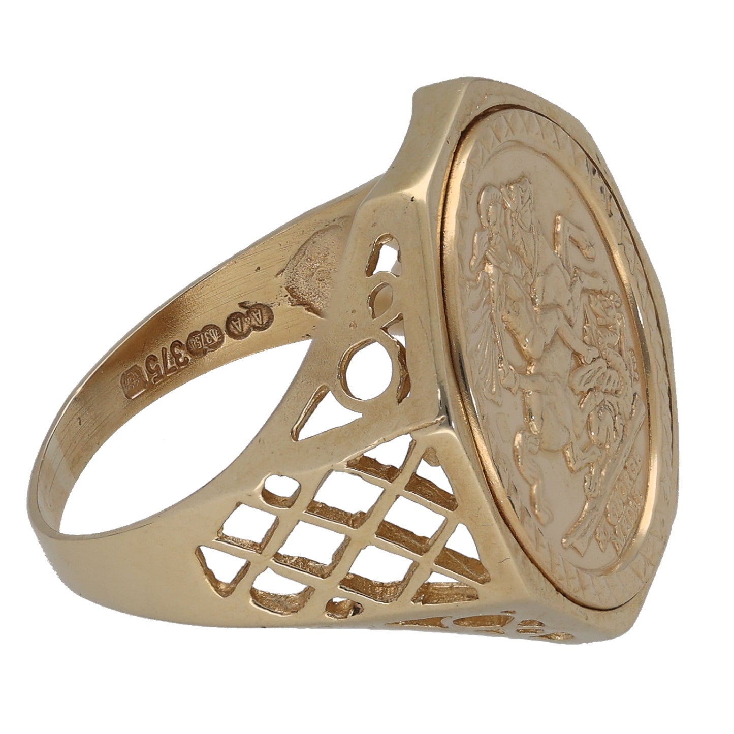9ct Gold St George Ring Size O