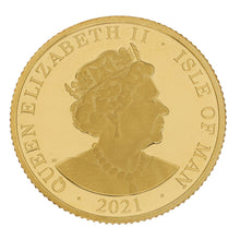 Load image into Gallery viewer, 24ct Gold Queen Elizabeth II Isle Of Man 1/4 OZ Coin 2021
