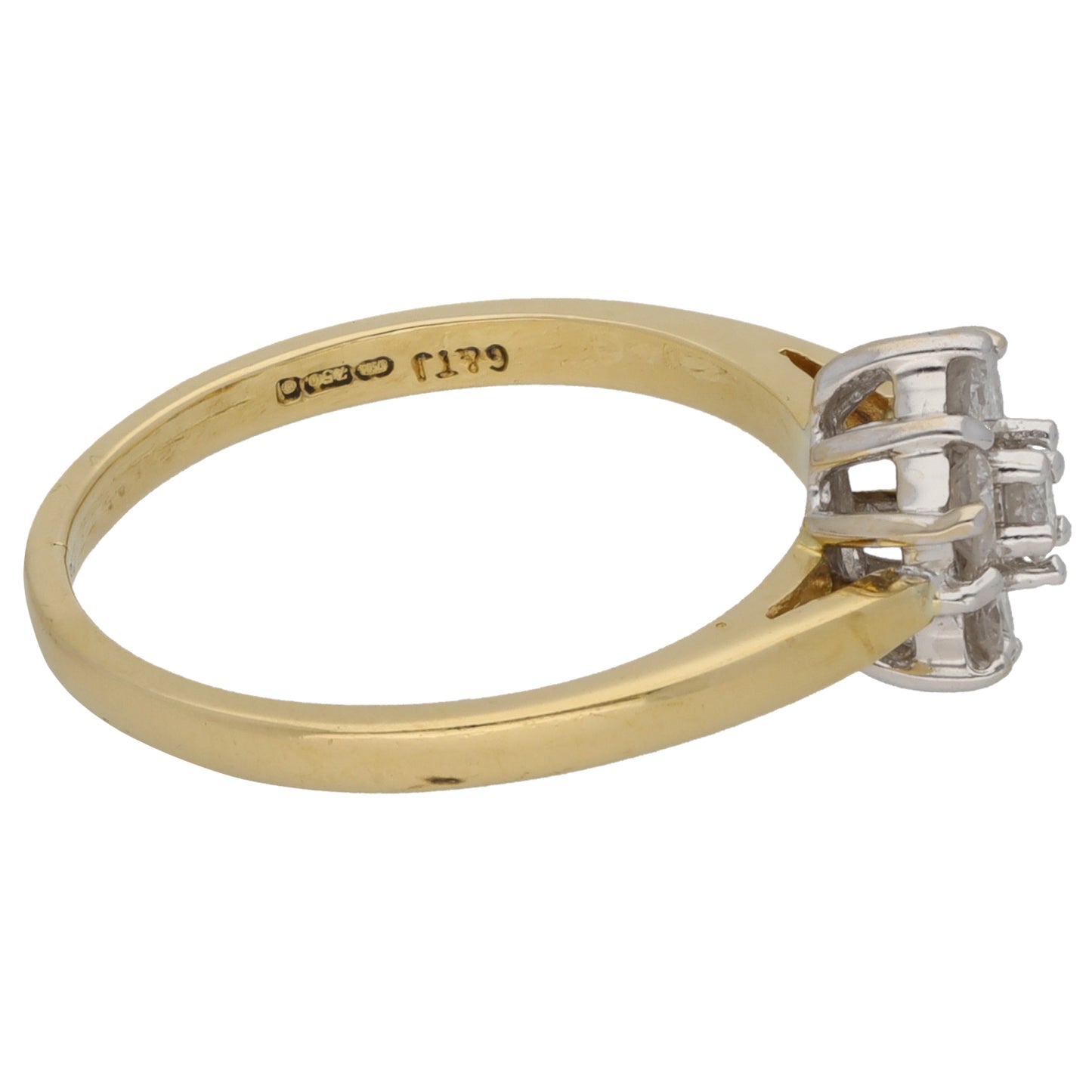 18ct Gold 0.50ct Diamond Cluster Ring Size L